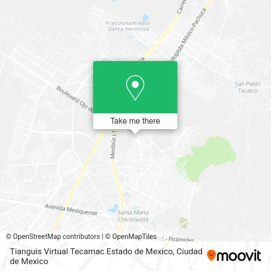 Tianguis Virtual Tecamac Estado de Mexico map