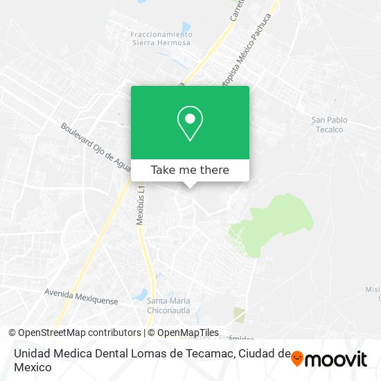 Unidad Medica Dental Lomas de Tecamac map