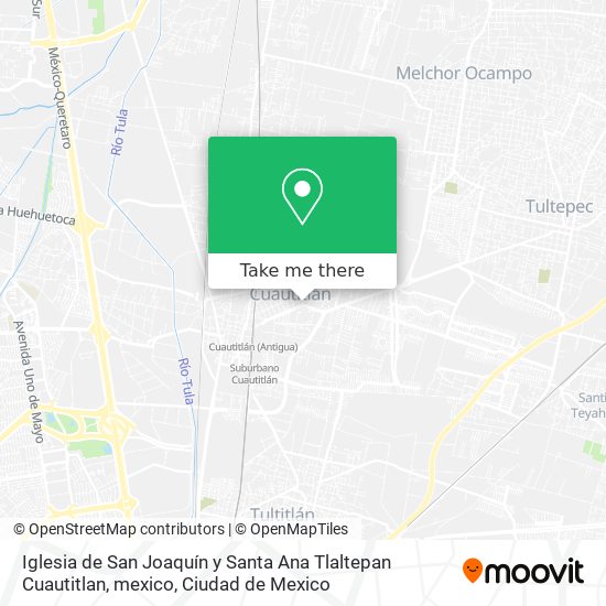 Mapa de Iglesia de San Joaquín y Santa Ana Tlaltepan Cuautitlan, mexico