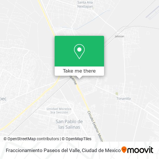 Fraccionamiento Paseos del Valle map