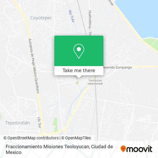 Fraccionamiento Misiones Teoloyucan map