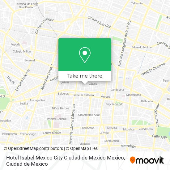 Hotel Isabel Mexico City Ciudad de México Mexico map
