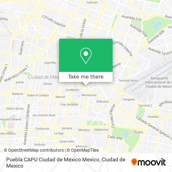 Puebla CAPU Ciudad de México Mexico map