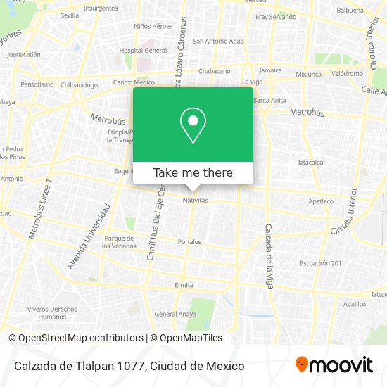 Calzada de Tlalpan 1077 map