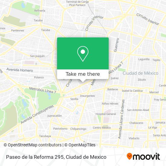 Paseo de la Reforma 295 map