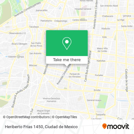 Mapa de Heriberto Frías 1450