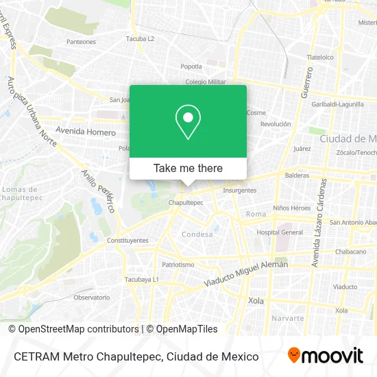 CETRAM Metro Chapultepec map