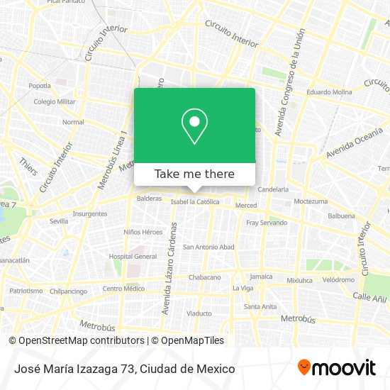 José María Izazaga 73 map