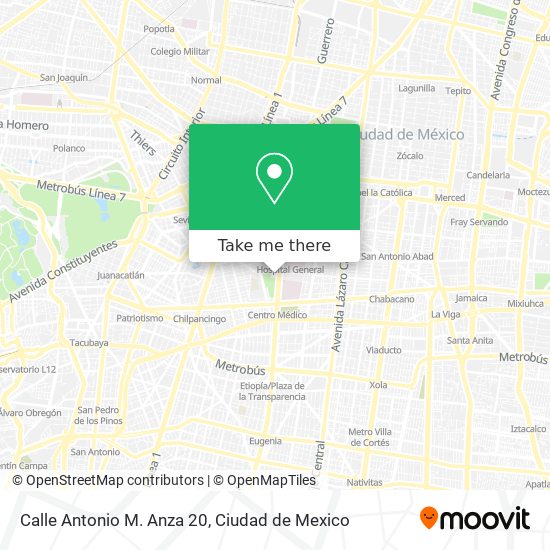 Mapa de Calle Antonio M. Anza 20