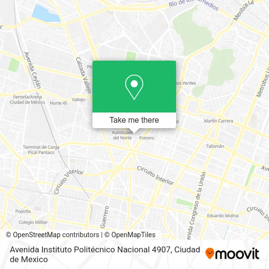 Mapa de Avenida Instituto Politécnico Nacional 4907