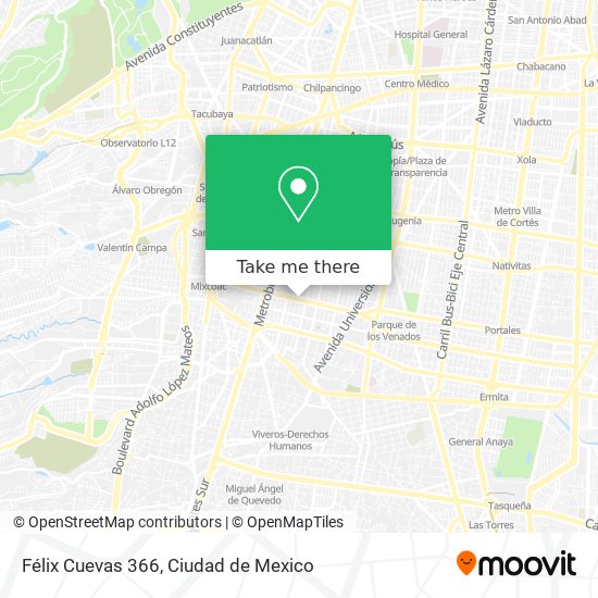 Félix Cuevas 366 map