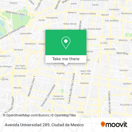 Avenida Universidad 289 map