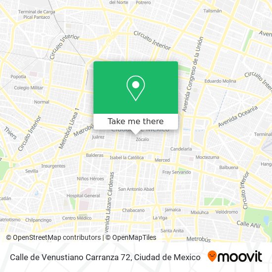 Mapa de Calle de Venustiano Carranza 72