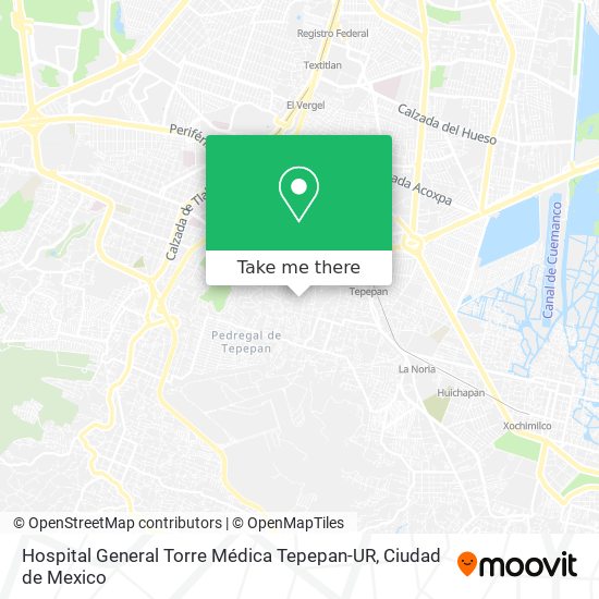 Hospital General Torre Médica Tepepan-UR map