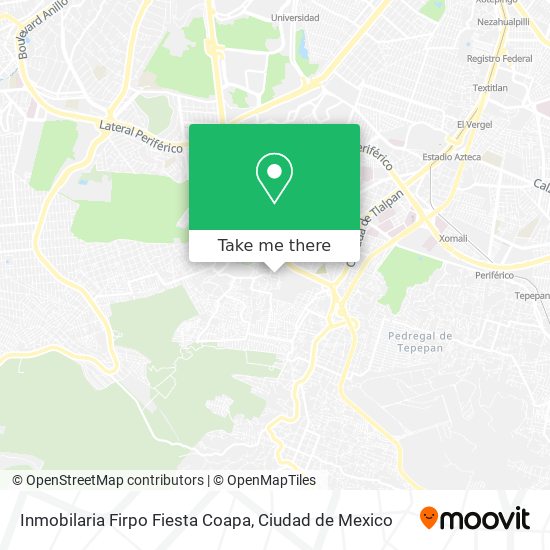 Inmobilaria Firpo Fiesta Coapa map