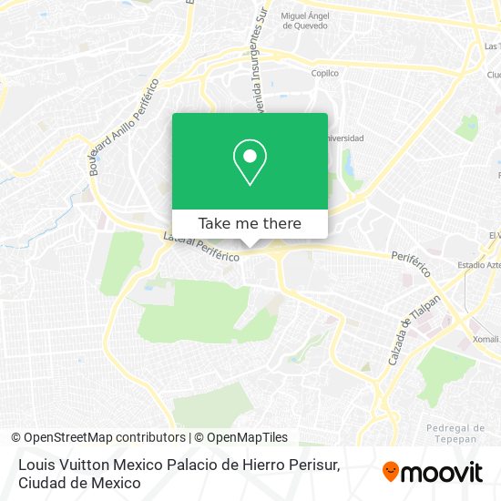 Louis Vuitton Mexico Palacio de Hierro Perisur map