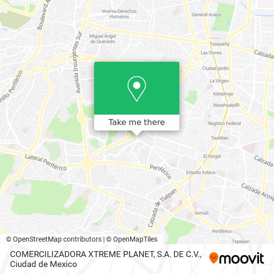 COMERCILIZADORA XTREME PLANET, S.A. DE C.V. map