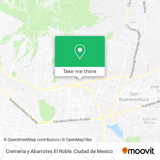 Cremeria y Abarrotes El Roble map