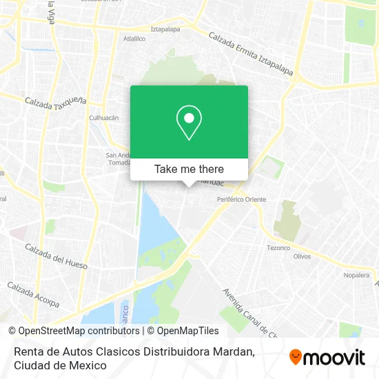 Renta de Autos Clasicos Distribuidora Mardan map
