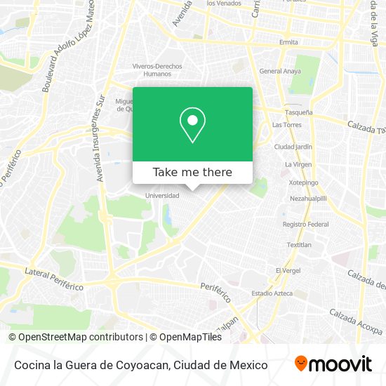 Mapa de Cocina la Guera de Coyoacan