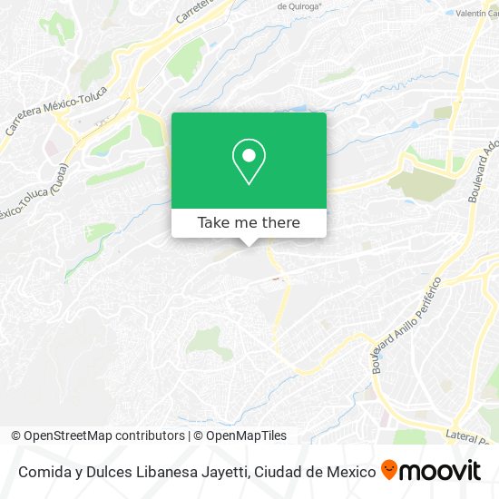 Mapa de Comida y Dulces Libanesa Jayetti