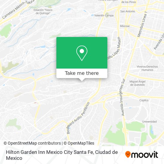 Hilton Garden Inn Mexico City Santa Fe map