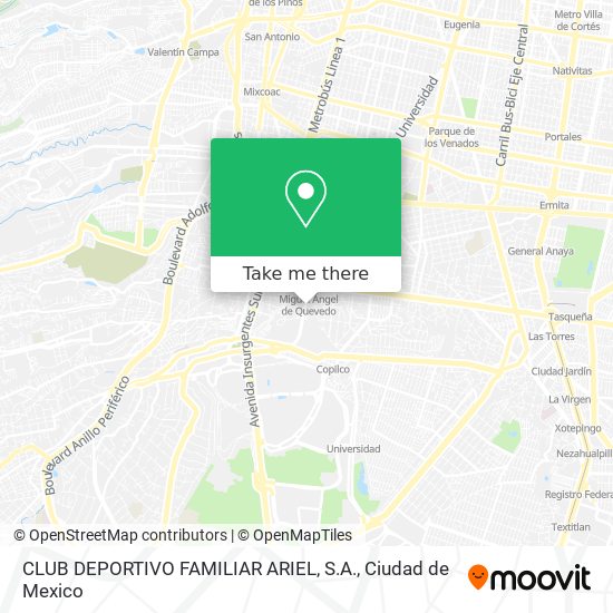 CLUB DEPORTIVO FAMILIAR ARIEL, S.A. map