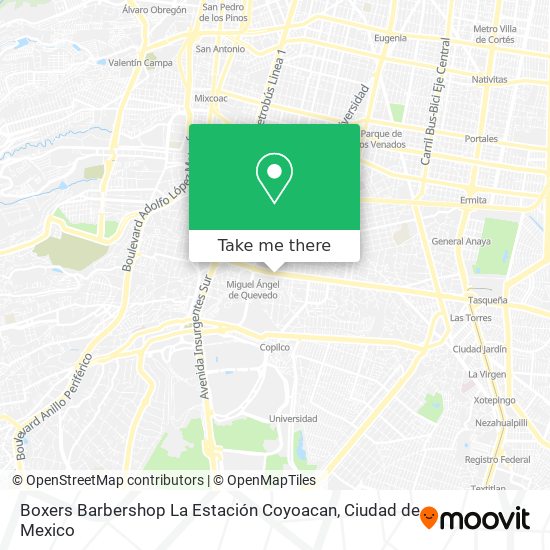 Mapa de Boxers Barbershop La Estación Coyoacan