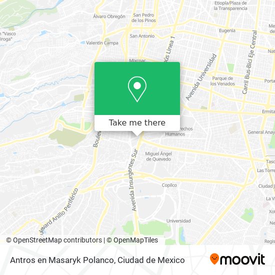 Mapa de Antros en Masaryk Polanco