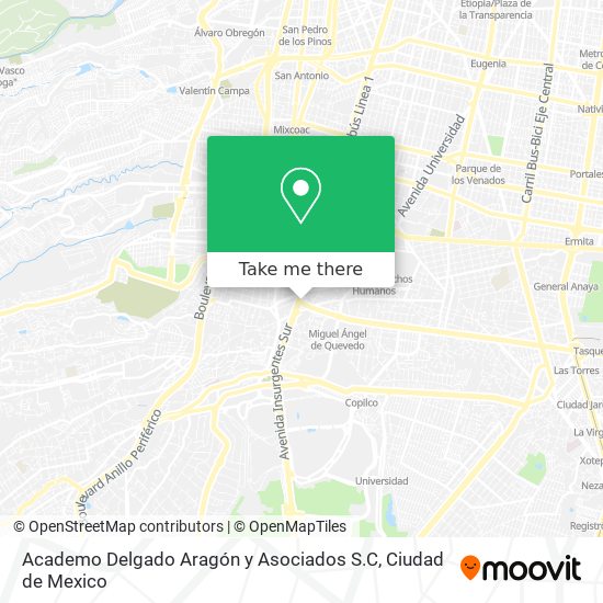 Academo Delgado Aragón y Asociados S.C map