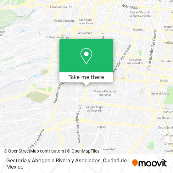 Mapa de Gestoria y Abogacia Rivera y Asociados
