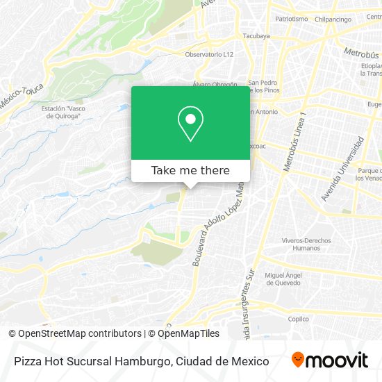 Mapa de Pizza Hot Sucursal Hamburgo