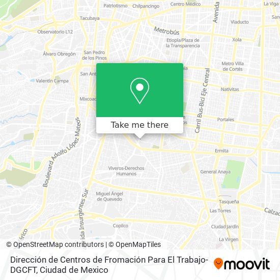 Dirección de Centros de Fromación Para El Trabajo-DGCFT map