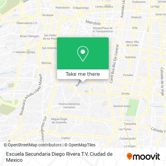 Escuela Secundaria Diego Rivera T.V map