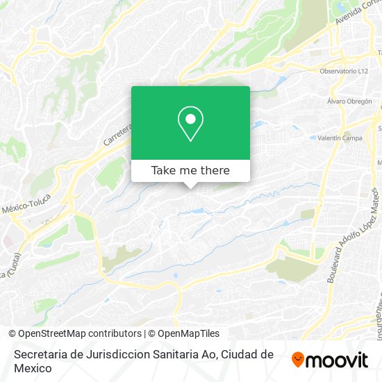 Secretaria de Jurisdiccion Sanitaria Ao map