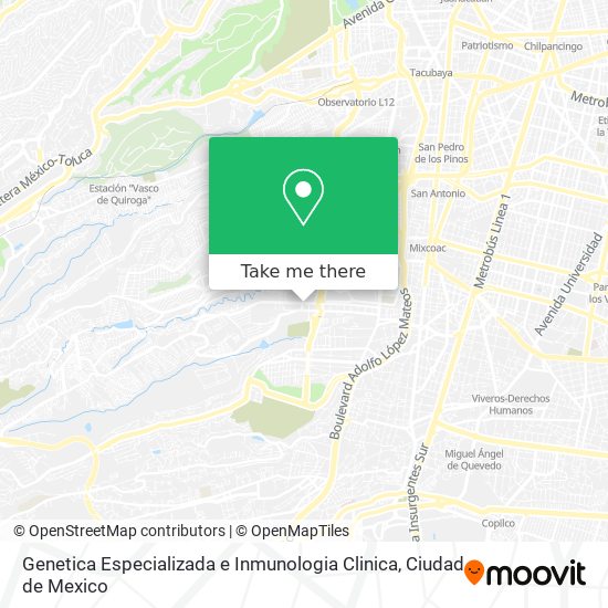 Genetica Especializada e Inmunologia Clinica map