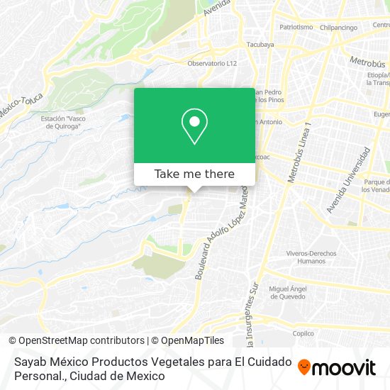 Sayab México Productos Vegetales para El Cuidado Personal. map