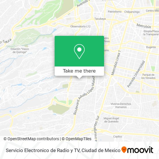 Servicio Electronico de Radio y TV map