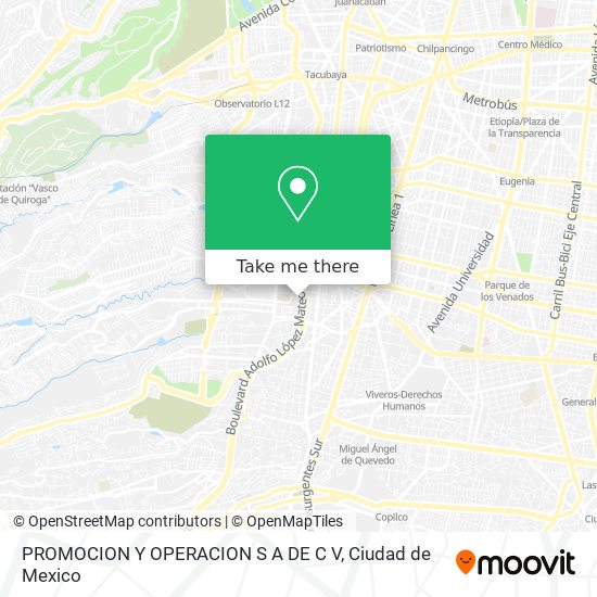 Mapa de PROMOCION Y OPERACION S A DE C V