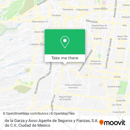 de la Garza y Asoc.Agente de Seguros y Fianzas, S.A. de C.V. map