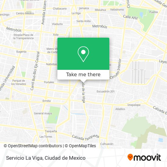Servicio La Viga map