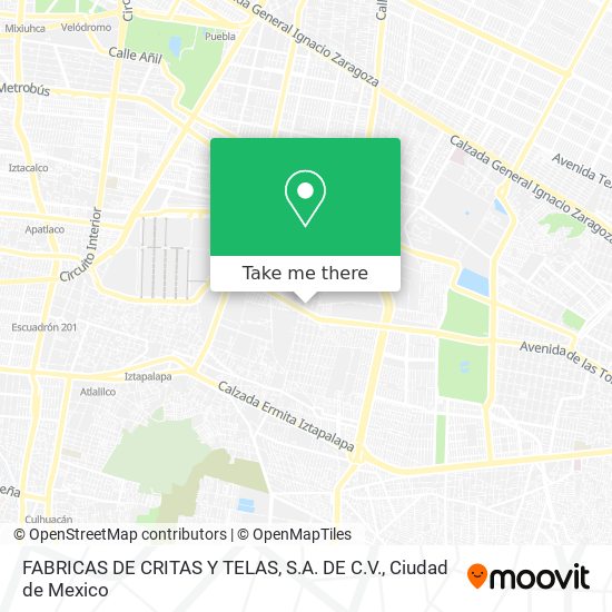 FABRICAS DE CRITAS Y TELAS, S.A. DE C.V. map