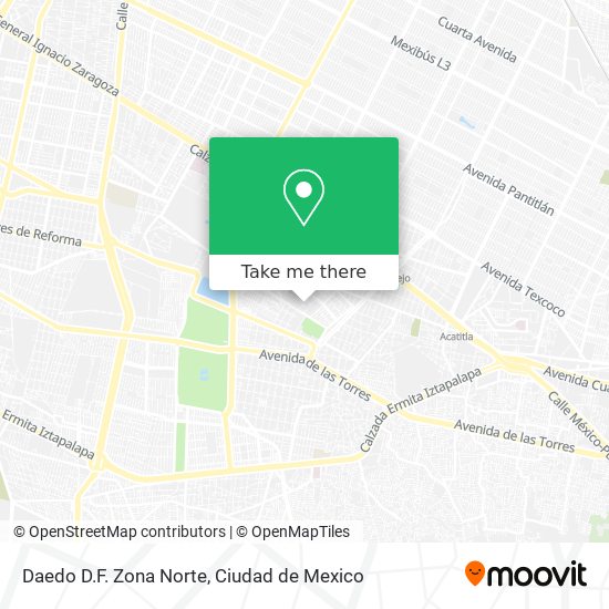 Mapa de Daedo D.F. Zona Norte