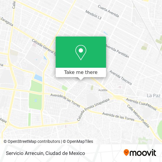 Servicio Arrecuin map