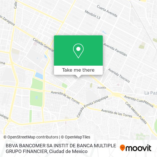 BBVA BANCOMER SA INSTIT DE BANCA MULTIPLE GRUPO FINANCIER map