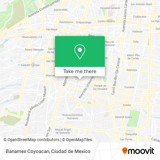 Banamex Coyoacan map