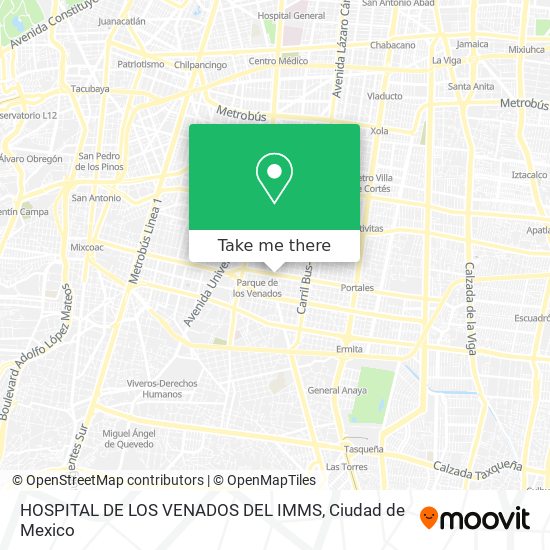 HOSPITAL DE LOS VENADOS DEL IMMS map
