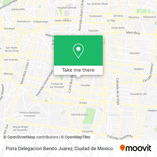 Mapa de Pista Delegacion Benito Juarez