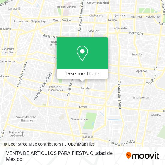 VENTA DE ARTICULOS PARA FIESTA map