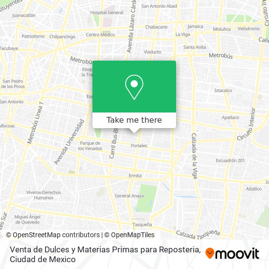 Venta de Dulces y Materias Primas para Reposteria map